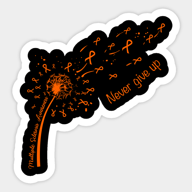 Multiple Sclerosis Awareness Never give up Sticker by Elliottda